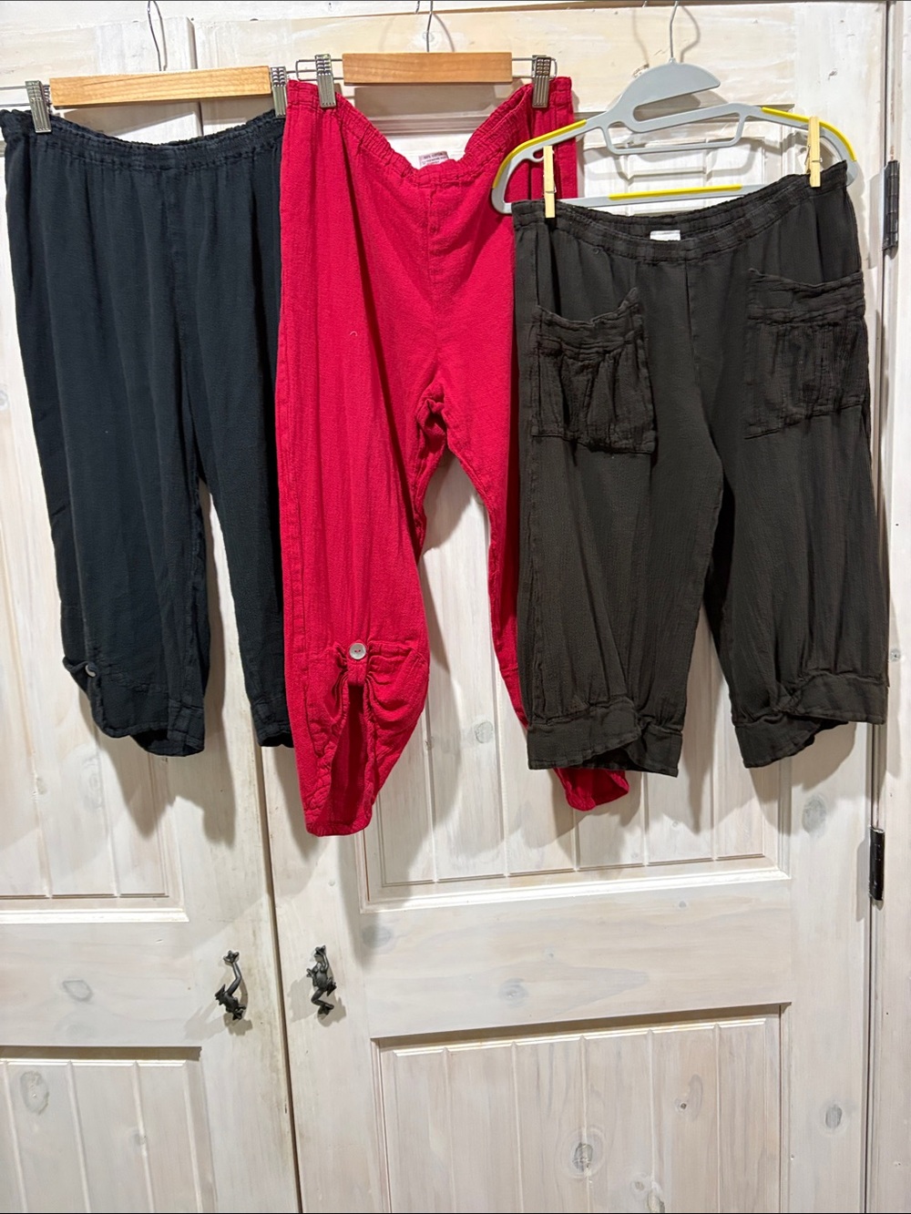 Three Oh My Gauze Cotton Small Pull-On Cropped Pants